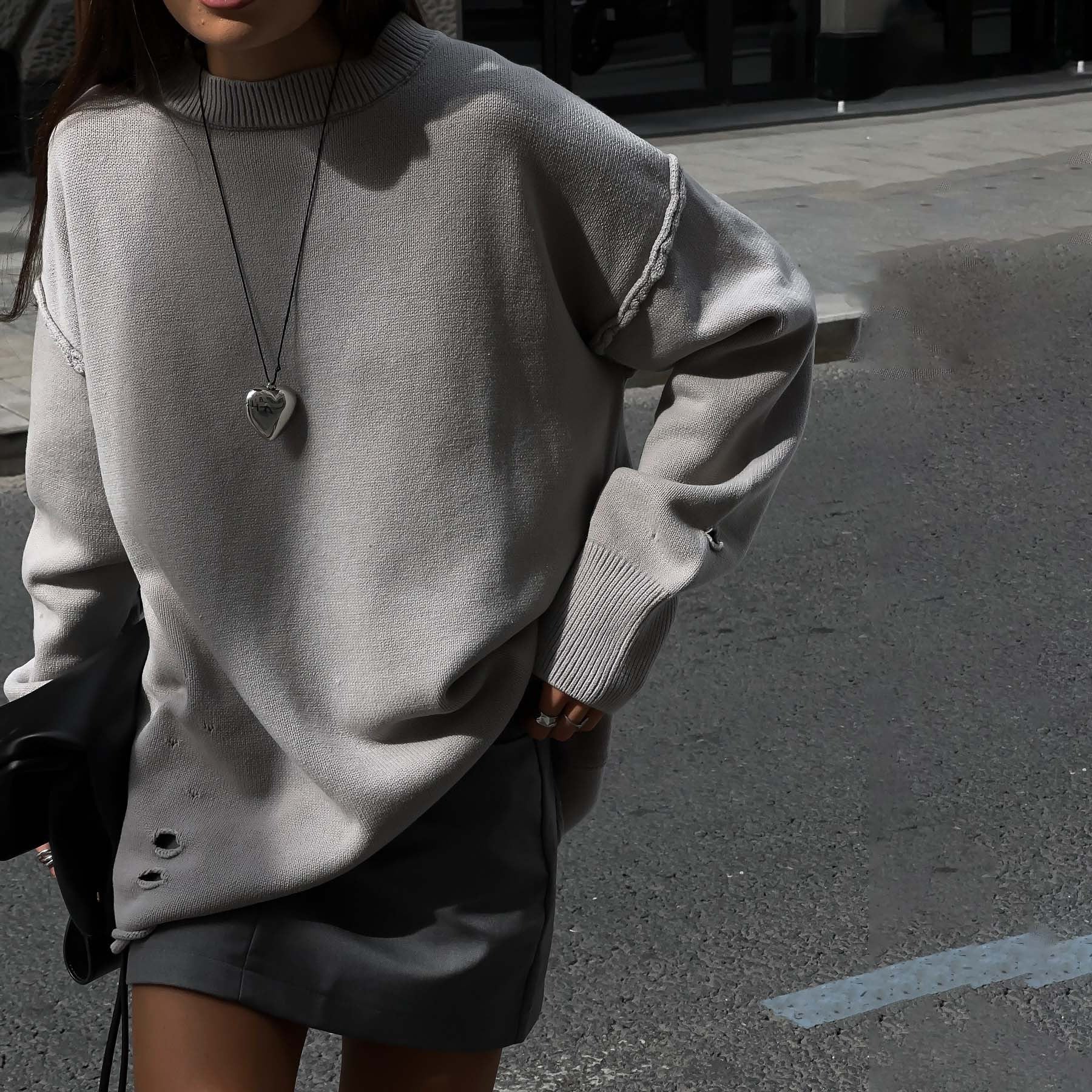 Damen oversize Strickpullover mit lässigem Schnitt und angesagten Details Stalluxe