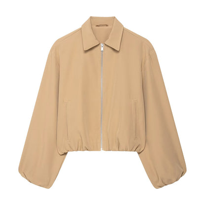 Damen modische Übergangsjacke mit Trend-Design und elastischem Bund Stalluxe