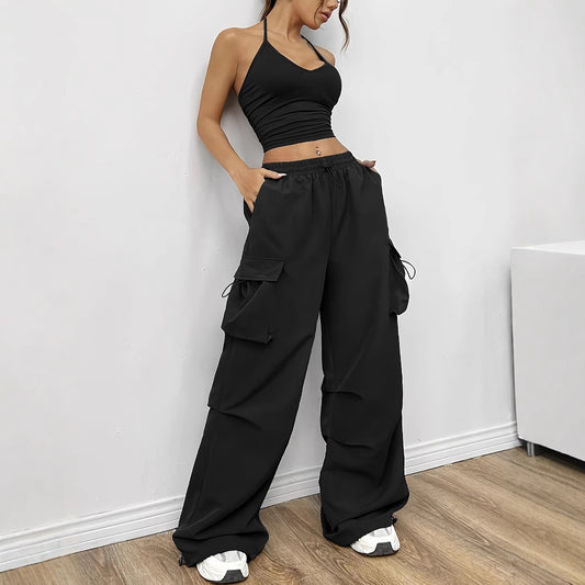 Damen Weit geschnittene Cargo-Hose mit stylischen Details Stalluxe