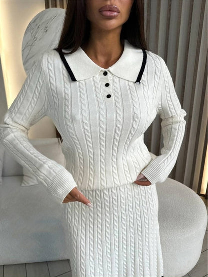 Damen Strickkleid mit eleganter Knopfleiste und V-Ausschnitt Stalluxe