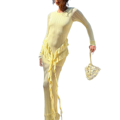 Damen Maxikleid mit raffinierten Rüschendetails und elegantem Schnitt Stalluxe