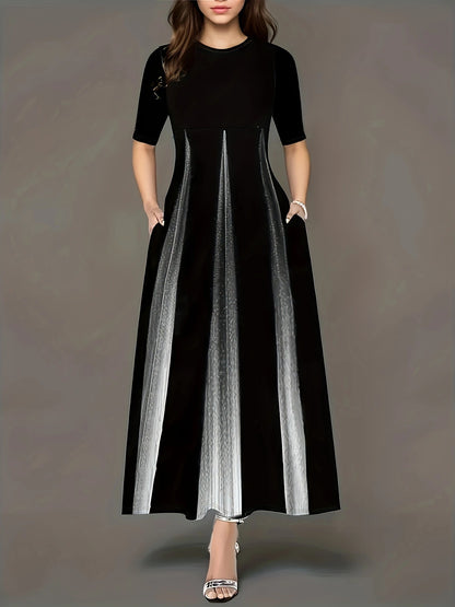 Damen Maxikleid mit eleganten Seitentaschen und luxuriösem Glanz Stalluxe