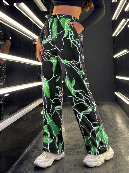 Damen stylische weite Hosen mit einzigartigem Blitzeffekt Stalluxe