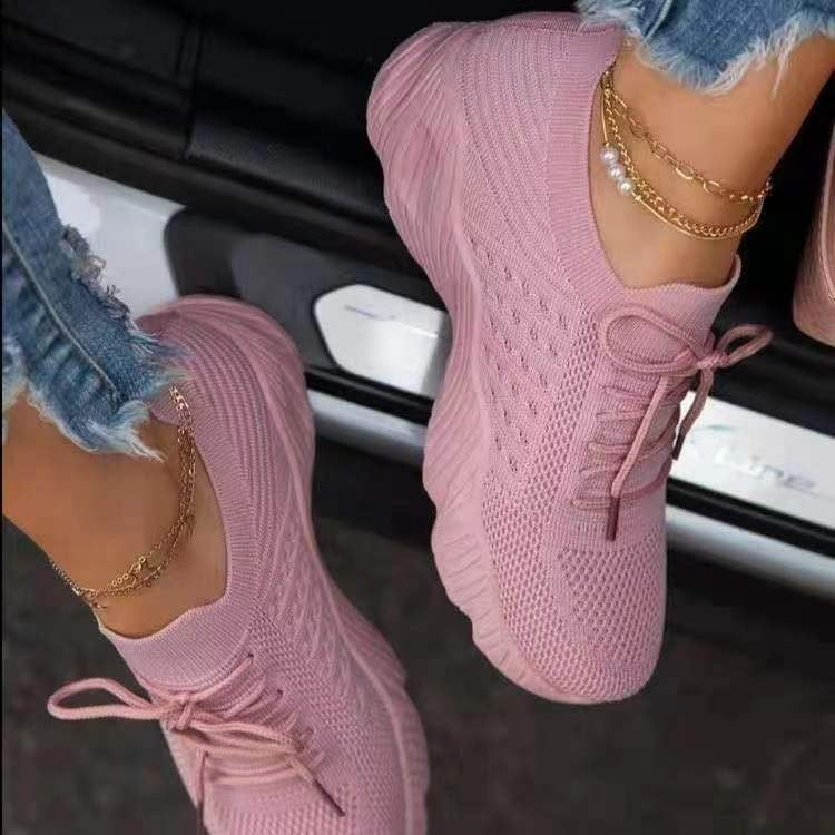 Damen atmungsaktive Lauf-Sneaker mit flexiblem Strick-Obermaterial Stalluxe