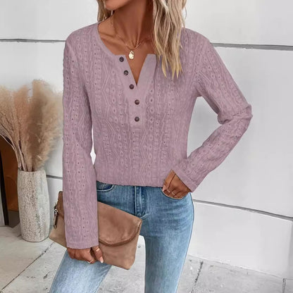 Damen Strukturierter Pullover mit Knopfdetails Stalluxe