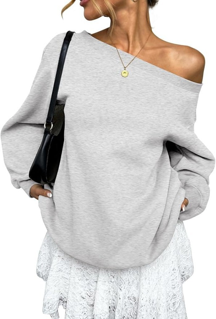 Damen Oversized Sweatshirt Stalluxe Hellgrau