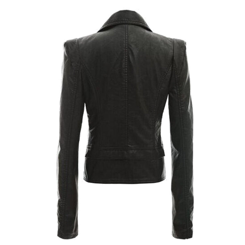 Damen Lederjacke mit asymmetrischem Reißverschluss und stilvollen Zipper-Details Stalluxe
