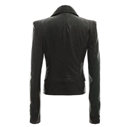 Damen Lederjacke mit asymmetrischem Reißverschluss und stilvollen Zipper-Details Stalluxe