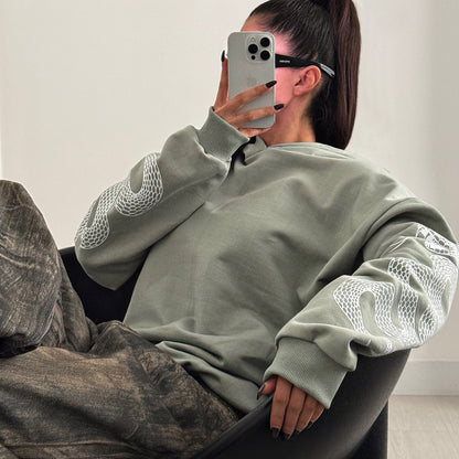 Damen Oversized Kapuzenpullover mit modischen Details Stalluxe