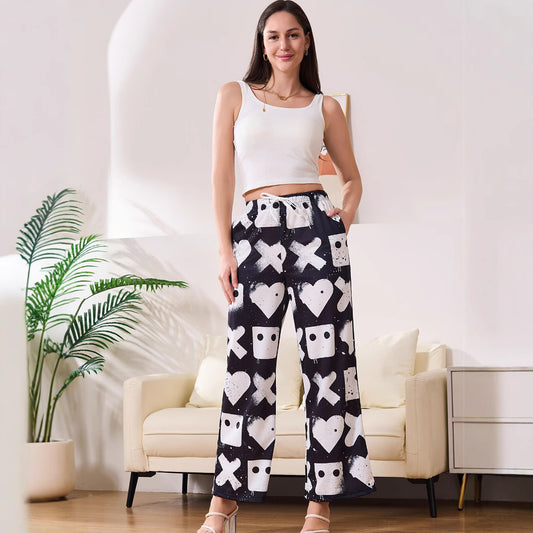 Damen Freizeithose mit einzigartigem grafischen Muster und elastischem Bund Stalluxe
