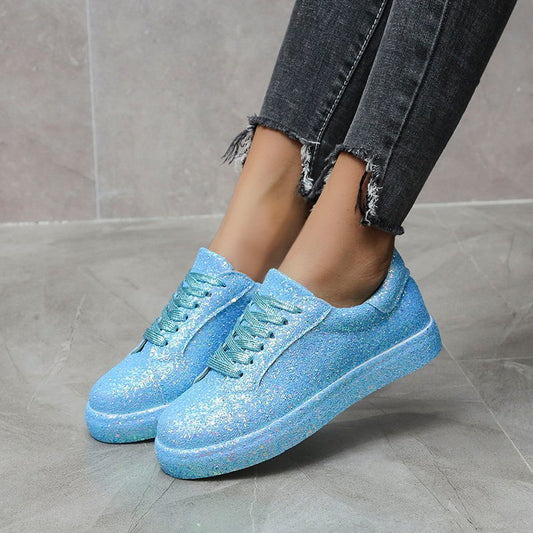 Damen Glitzernde Freizeit-Sneaker mit atmungsaktiver Sohle und rutschfestem Design Stalluxe