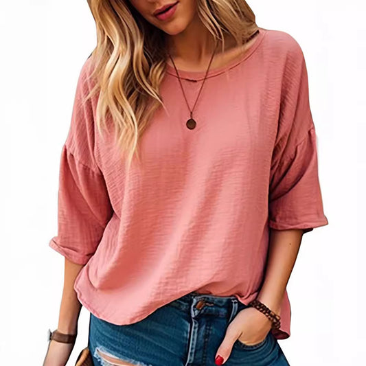 Damen Oversized Langarmshirt aus weich strukturiertem Material Stalluxe