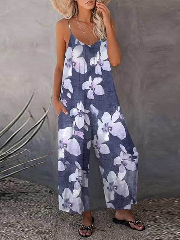 Damen Luftiger Sommeroverall mit breiten Beinen und praktischen Taschen Stalluxe