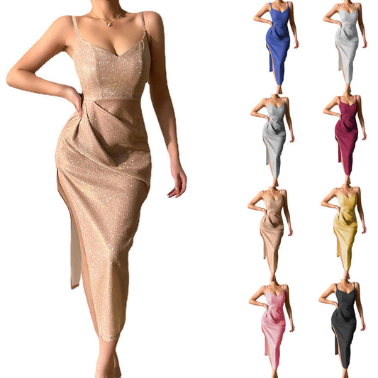 Damen Funkelnd Schlitz-Abendkleid Stalluxe