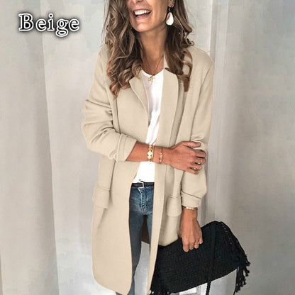 Women's Tailored Open-Front Duster Coat Stalluxe