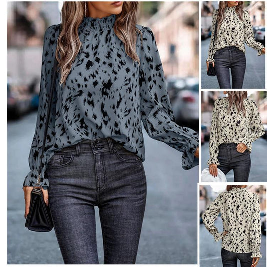 Damen Bluse mit asymmetrischem Saum und elegantem Print Stalluxe
