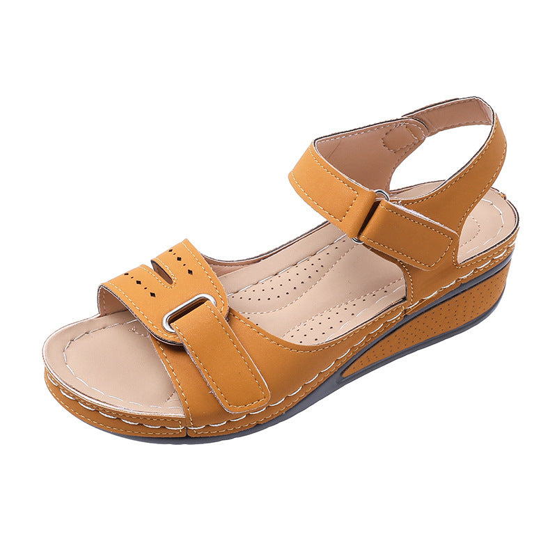 Damen Wedge-Sandalen mit anatomischem Fußbett und verstellbaren Riemen Stalluxe