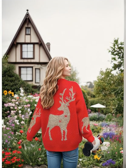 Damen Kuscheliger Pullover mit festlichem Schneeflocken-Muster Stalluxe