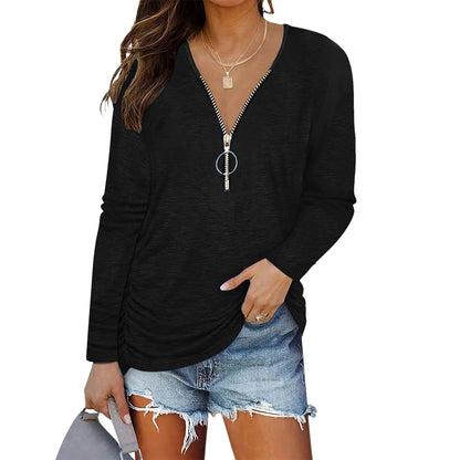 Damen Lässiges Longsleeve mit Zip-Detail Stalluxe