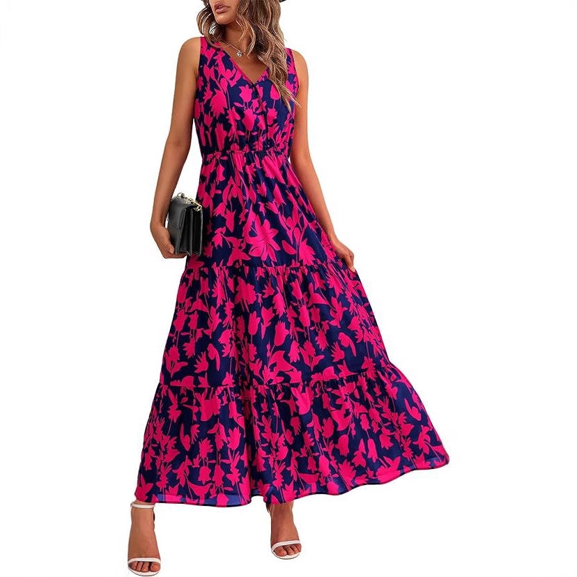 Damen Maxikleid mit floralen Applikationen und schmalen Trägern Stalluxe