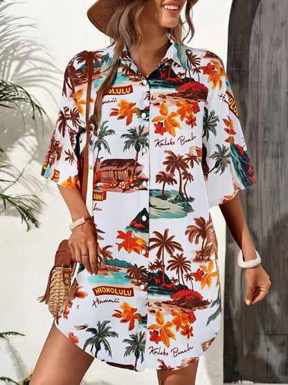 Damen Sommerliches Freizeitkleid mit farbenfrohem Blumenmuster und legerem Schnitt Stalluxe