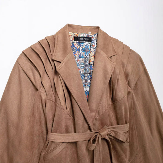 Damen Trendige Kunstlederjacke mit modischem Gürtel und raffiniertem Schnitt Stalluxe