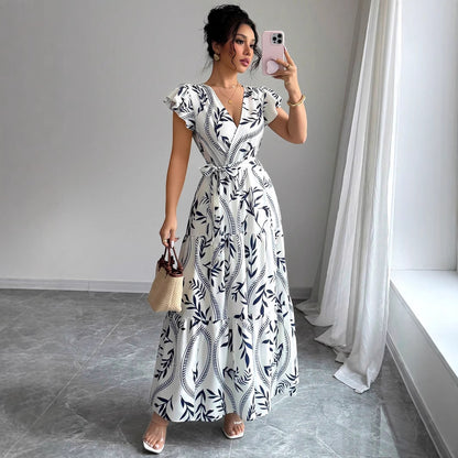 Damen Maxikleid mit floralem Muster Stalluxe