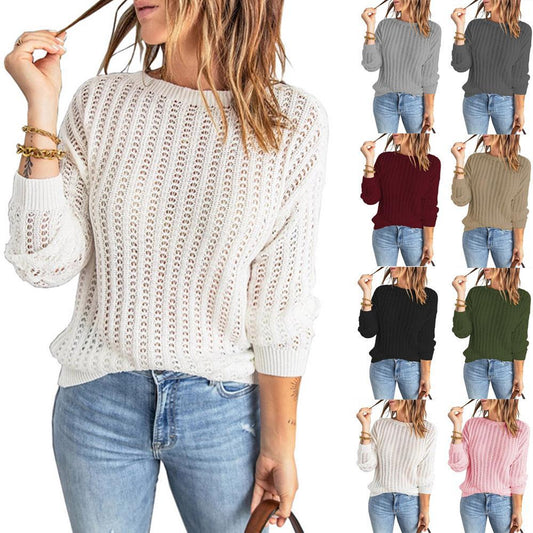 Damen Grobstrickpullover mit luftiger Struktur und modischem Schnitt Stalluxe