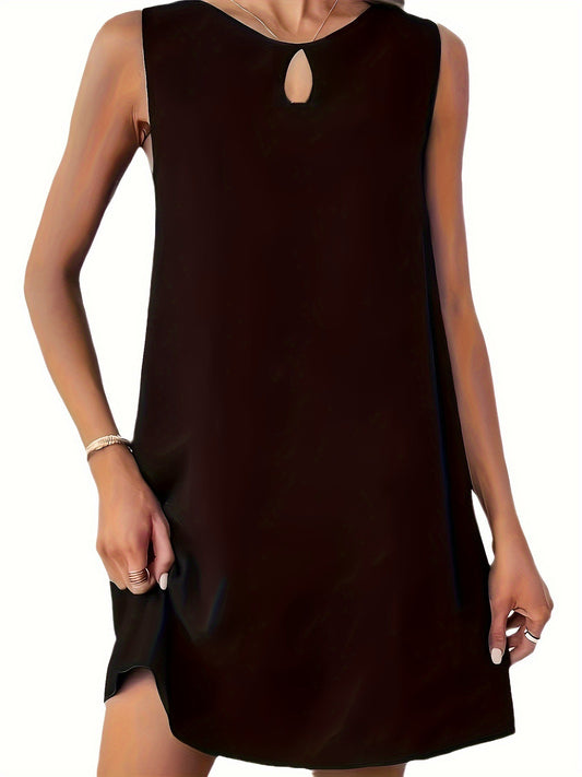 Damen A-linien Kleid mit schickem Schlüssel-ausschnitt Stalluxe
