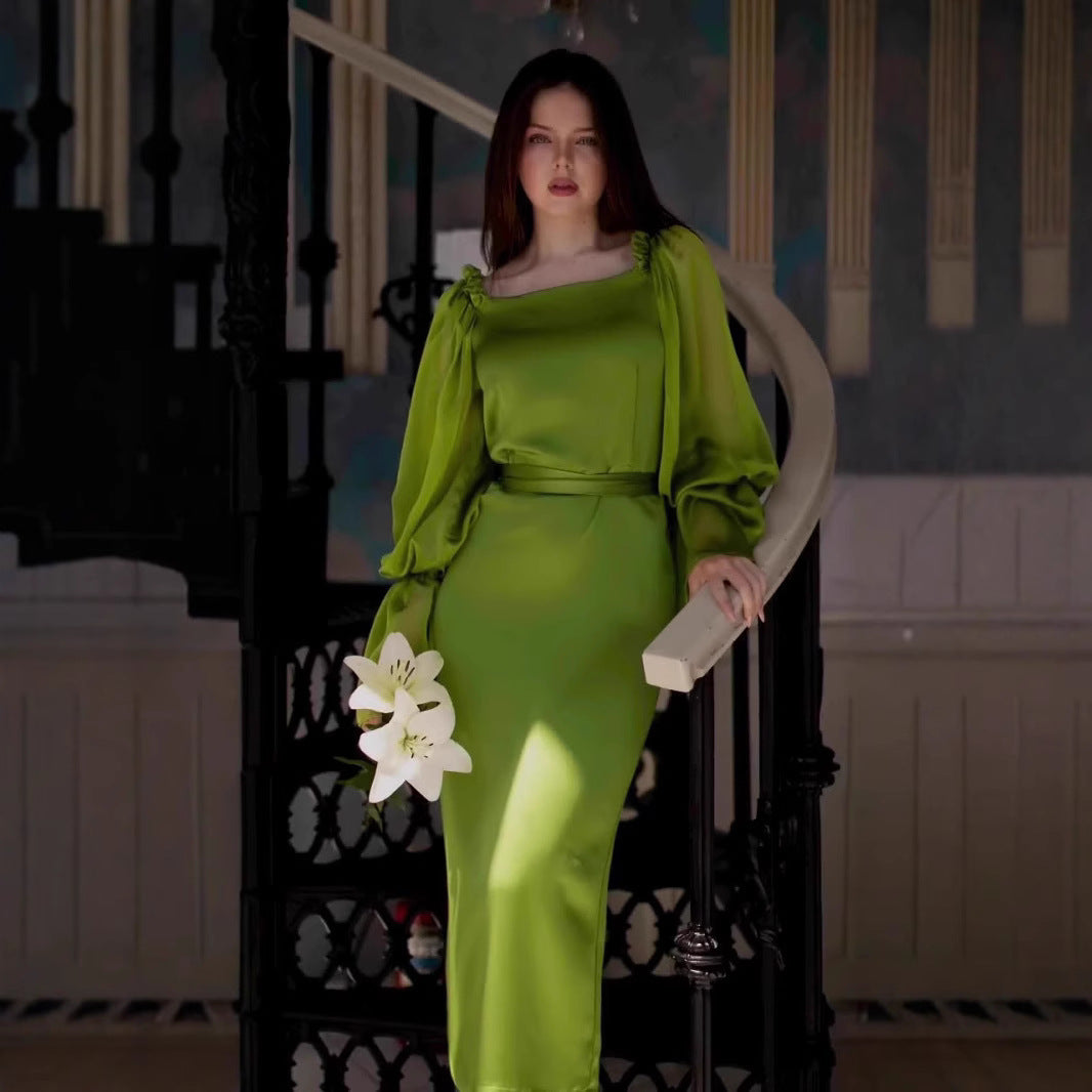 Damen Elegantes Abendkleid mit voluminösen Ärmeln Stalluxe