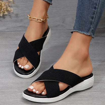 Damen stylische Wellness-Sandalen mit gepolsterter Sohle Stalluxe