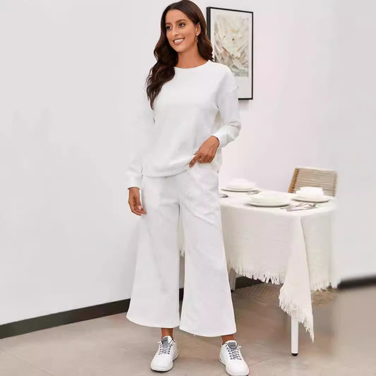 Damen Freizeitanzug mit elastischem Bund und geometrischem Muster Stalluxe