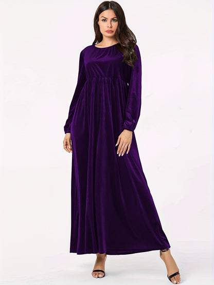 Damen Maxikleid aus luxuriösem Samt mit elegantem Faltenwurf Stalluxe