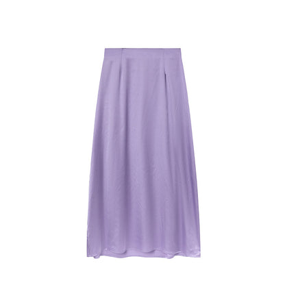 Damen Maxirock aus hochwertigem Satin mit elegantem Schnitt und fließendem Fall Stalluxe