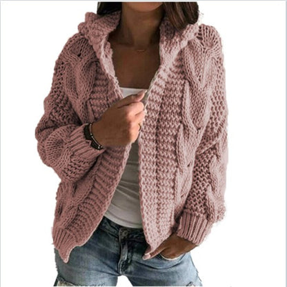 Damen Strickjacke mit voluminösem Zopfmuster und lässigem Schnitt Stalluxe