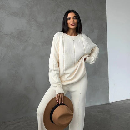 Damen Cozy Strickanzug mit modernem Schnitt und dezenten Akzenten Stalluxe
