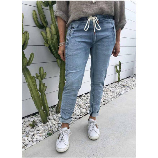 Damen lässige Jogginghose mit elastischem Bund und seitlichen Reißverschlüssen Stalluxe