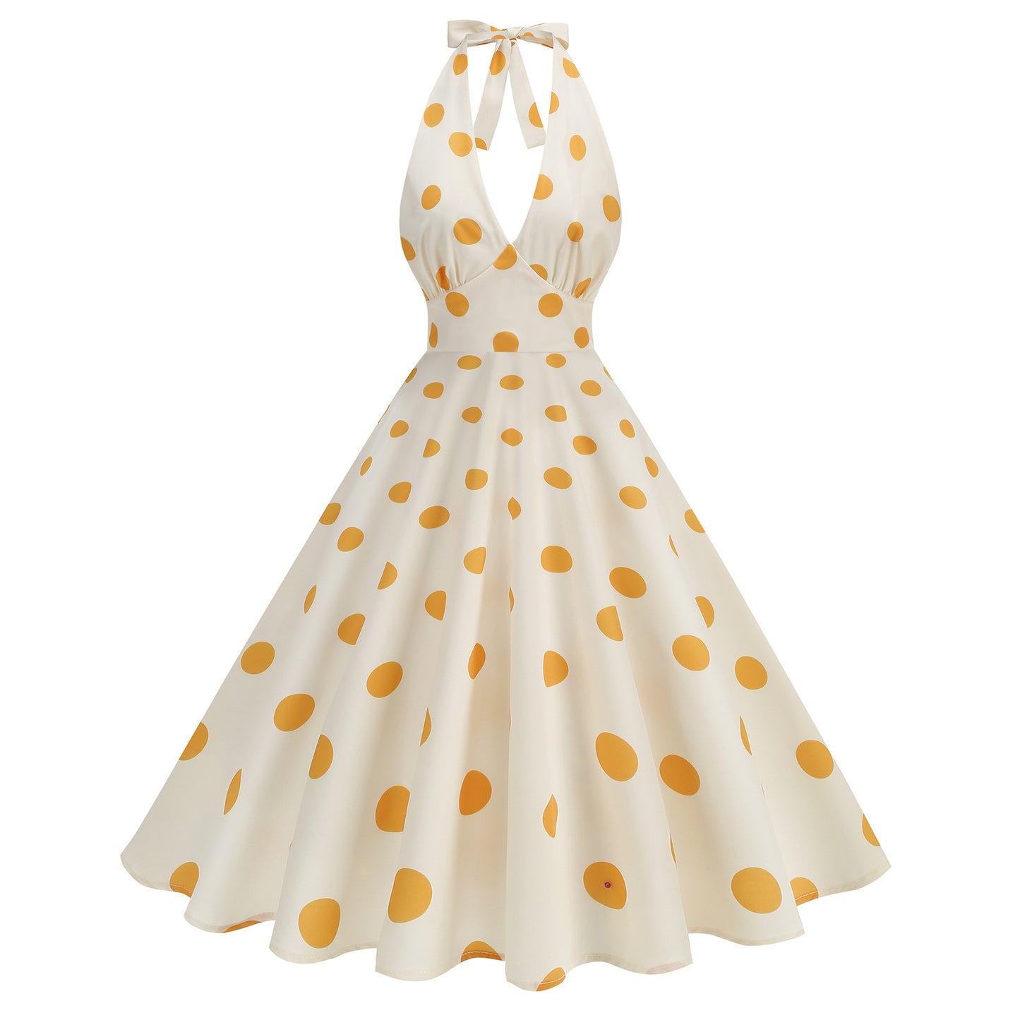 Damen Midikleid mit schulterfreiem Design und verspieltem Polka-Dots-Muster Stalluxe