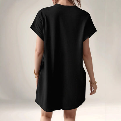 Damen lässiges T-Shirt Kleid mit tiefen Seitentaschen und bequemem Schnitt Stalluxe