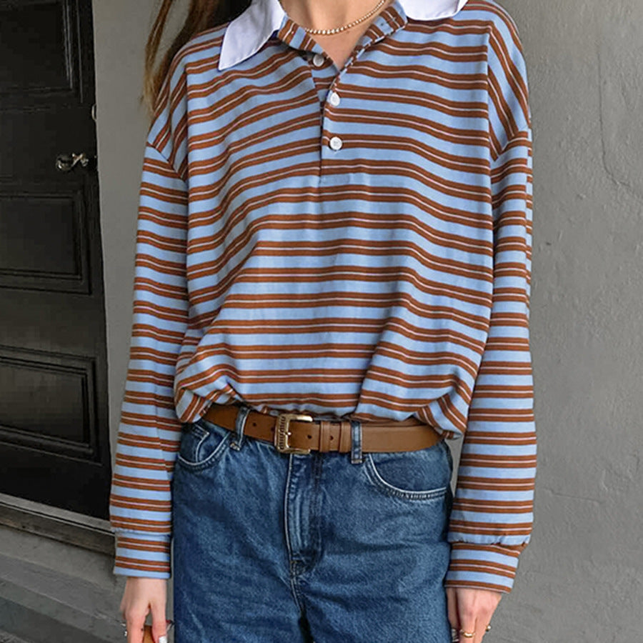 Damen Polo-Shirt mit gestreiftem Design Stalluxe