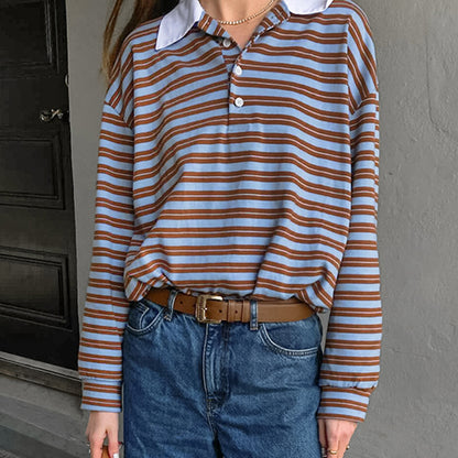 Damen Polo-Shirt mit gestreiftem Design Stalluxe