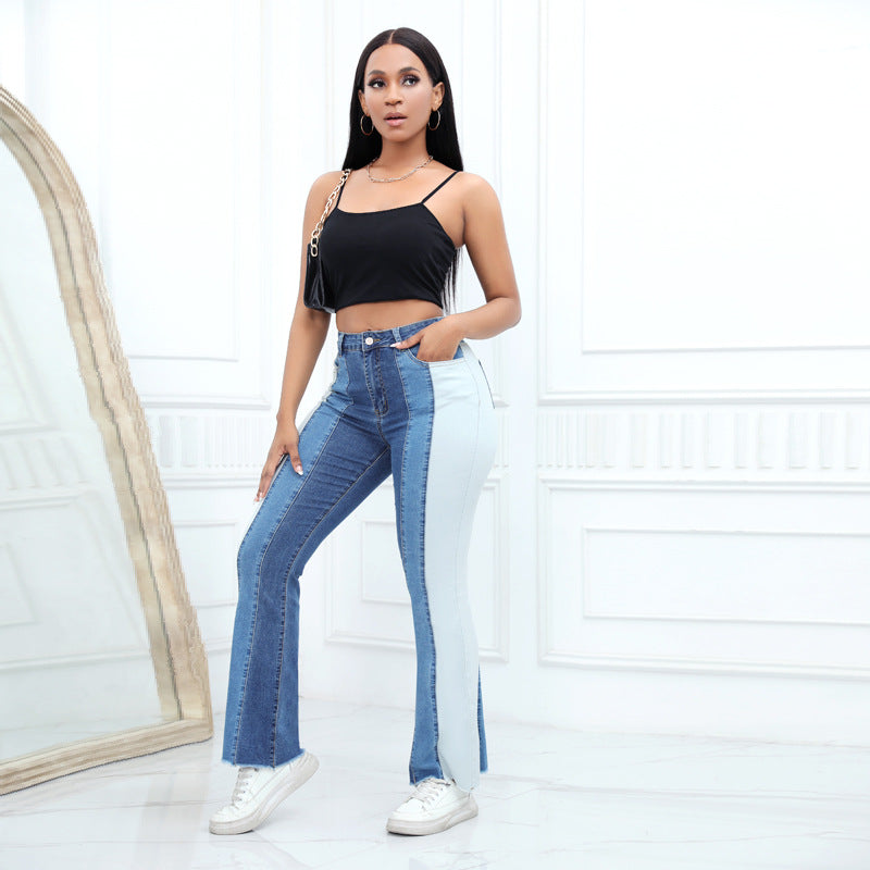 Damen High-Waist Bootcut Jeans mit zwei verschiedenen Waschungen Stalluxe