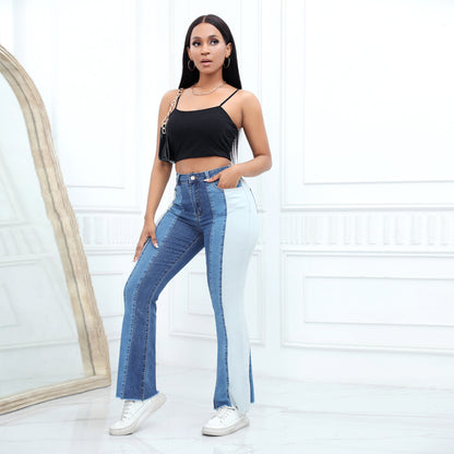 Damen High-Waist Bootcut Jeans mit zwei verschiedenen Waschungen Stalluxe