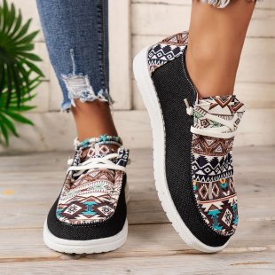 Damen modische Freizeit-Sneaker mit ethnischem Muster Stalluxe