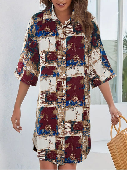 Damen Sommerliches Freizeitkleid mit farbenfrohem Blumenmuster und legerem Schnitt Stalluxe