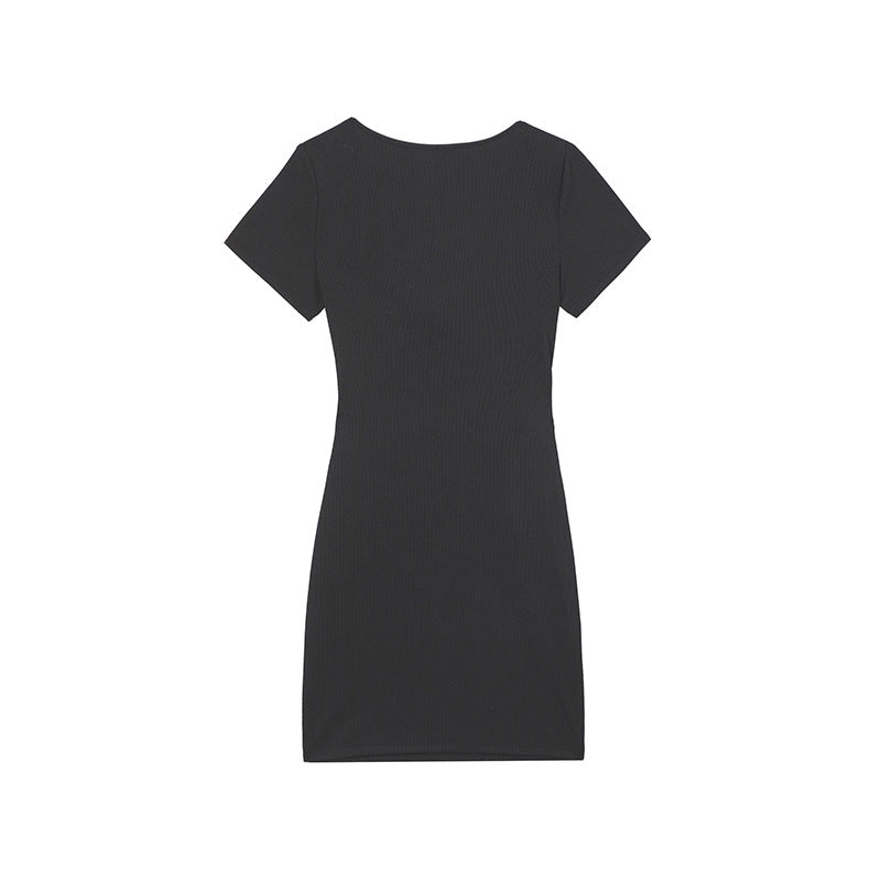 Damen Kurzarmkleid mit raffiniertem Knotendesign Stalluxe