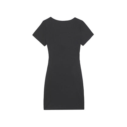 Damen Kurzarmkleid mit raffiniertem Knotendesign Stalluxe