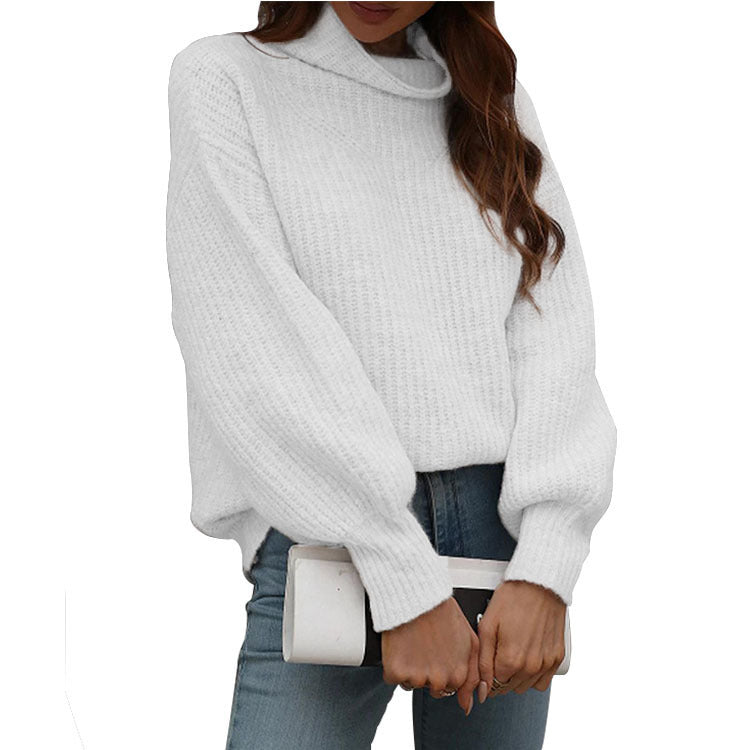 Damen Strickpullover mit weitem Schnitt und modischem Rollkragen Stalluxe