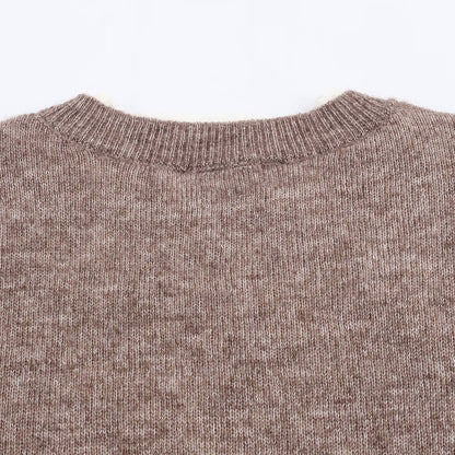 Damen lässige Strickjacke mit Rundhalsausschnitt und Knopfdetails Stalluxe