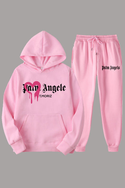 Damen lässiges Hoodie und Jogginghose Set mit kreativem Grafikdesign Stalluxe